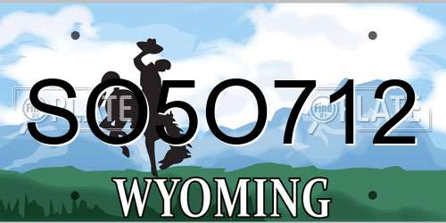 SO5O712 Wyoming License Plate