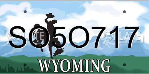 SO5O717 Wyoming License Plate