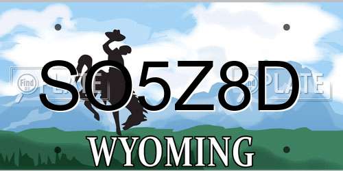 SO5Z8D Wyoming License Plate