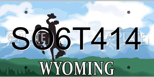 SO6T414 Wyoming License Plate