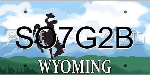 SO7G2B Wyoming License Plate