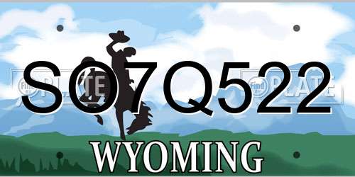 SO7Q522 Wyoming License Plate