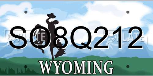 SO8Q212 Wyoming License Plate