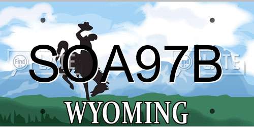 SOA97B Wyoming License Plate