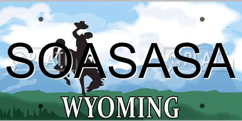 SOASASA Wyoming License Plate