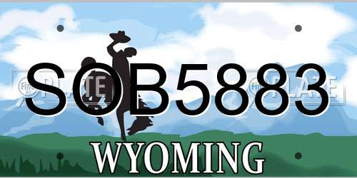 SOB5883 Wyoming License Plate