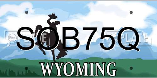 SOB75Q Wyoming License Plate