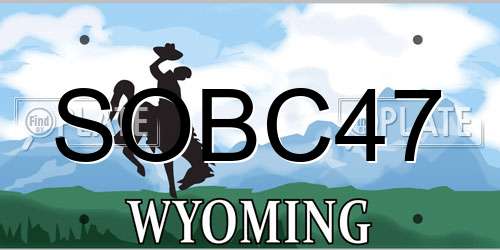 SOBC47 Wyoming License Plate