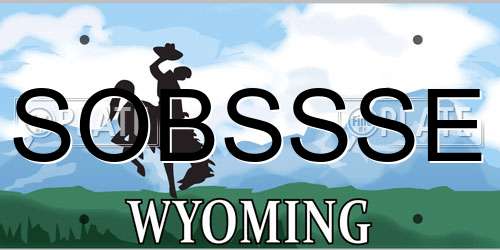 SOBSSSE Wyoming License Plate