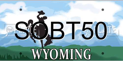 SOBT50 Wyoming License Plate