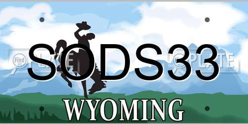 SODS33 Wyoming License Plate