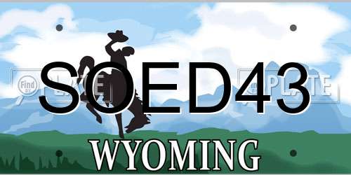 SOED43 Wyoming License Plate