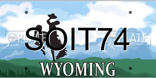 SOIT74 Wyoming License Plate