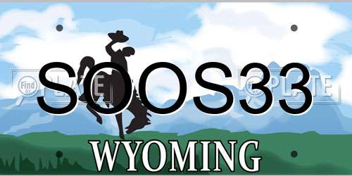 SOOS33 Wyoming License Plate
