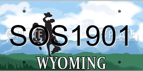 SOS1901 Wyoming License Plate