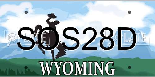 SOS28D Wyoming License Plate