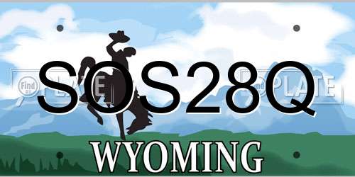 SOS28Q Wyoming License Plate