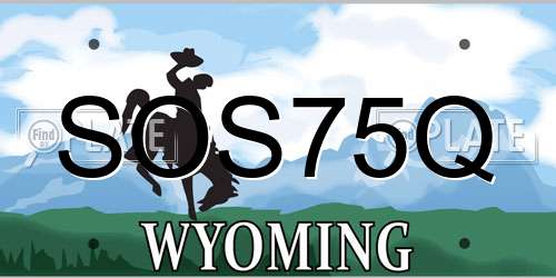 SOS75Q Wyoming License Plate