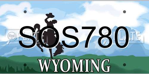 SOS780 Wyoming License Plate