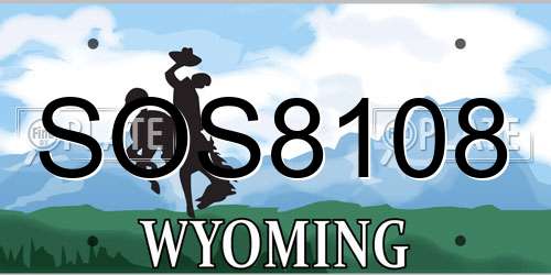 SOS8108 Wyoming License Plate