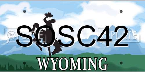 SOSC42 Wyoming License Plate