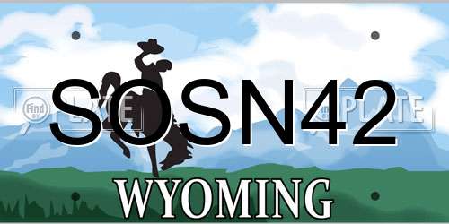 SOSN42 Wyoming License Plate