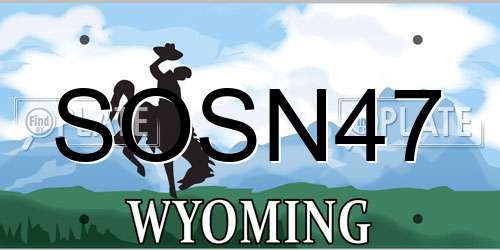 SOSN47 Wyoming License Plate
