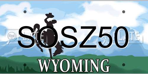 SOSZ50 Wyoming License Plate