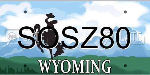SOSZ80 Wyoming License Plate