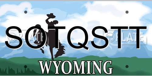 SOTQSTT Wyoming License Plate