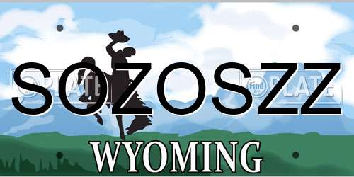 SOZOSZZ Wyoming License Plate