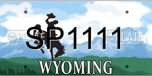 SP1111 Wyoming License Plate