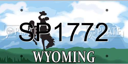 SP1772 Wyoming License Plate