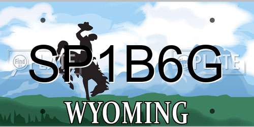 SP1B6G Wyoming License Plate