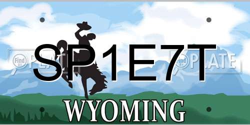 SP1E7T Wyoming License Plate