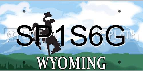 SP1S6G Wyoming License Plate