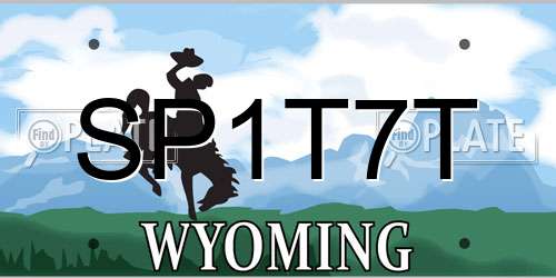SP1T7T Wyoming License Plate