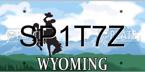 SP1T7Z Wyoming License Plate