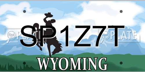 SP1Z7T Wyoming License Plate