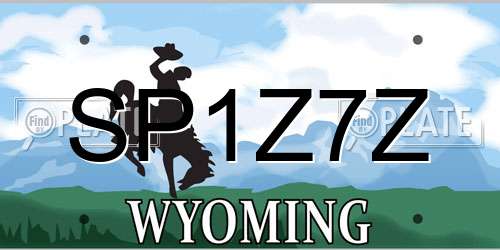 SP1Z7Z Wyoming License Plate