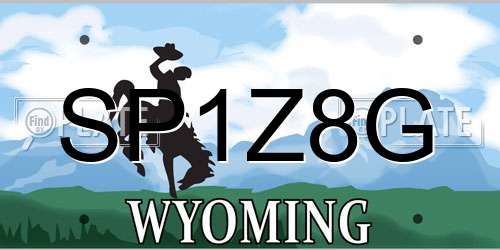 SP1Z8G Wyoming License Plate