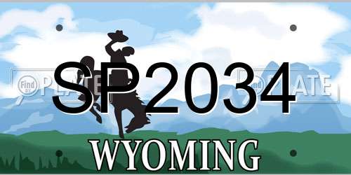 SP2034 Wyoming License Plate