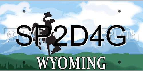 SP2D4G Wyoming License Plate