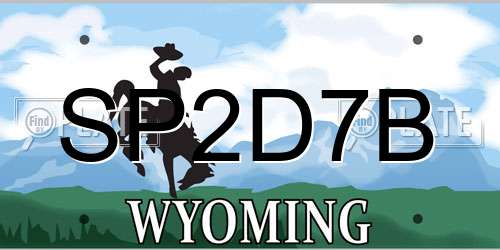 SP2D7B Wyoming License Plate