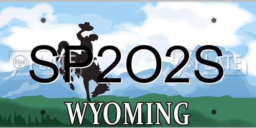 SP2O2S Wyoming License Plate