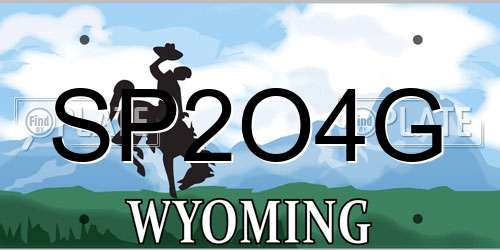 SP2O4G Wyoming License Plate