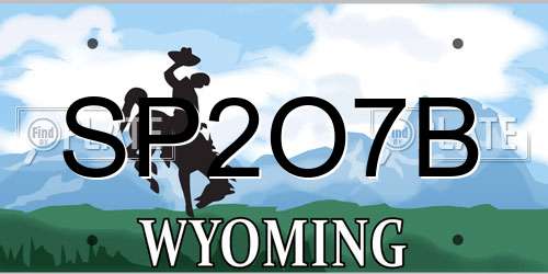 SP2O7B Wyoming License Plate