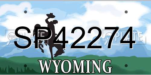 SP42274 Wyoming License Plate
