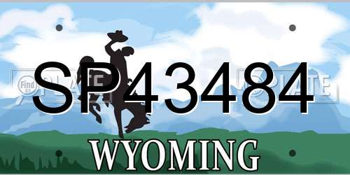 SP43484 Wyoming License Plate
