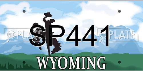 SP441 Wyoming License Plate